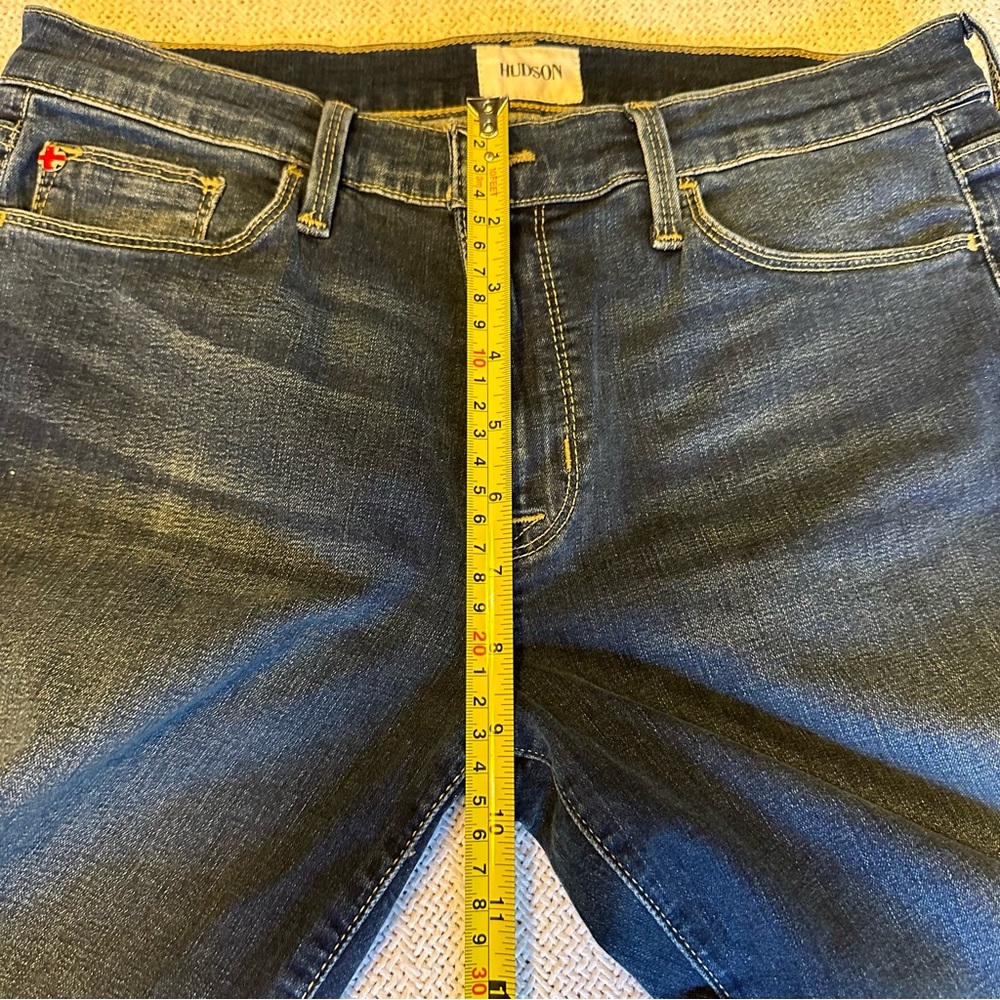 Hudson Natalie LEI Dark Wash Denim Skinny Raw Ankle Hem Jeans women’s size 28 - Picture 13 of 13